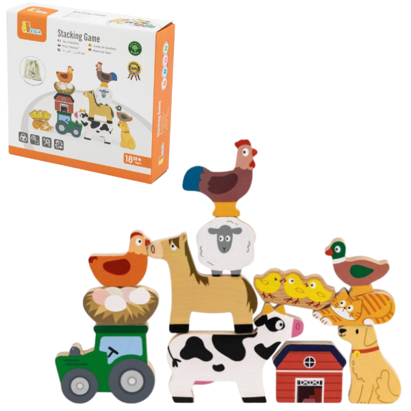 Set de figurine din lemn „Ferma”