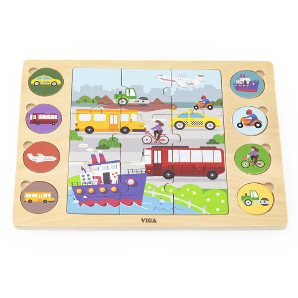 Puzzle din lemn “Transport” 9 elem.