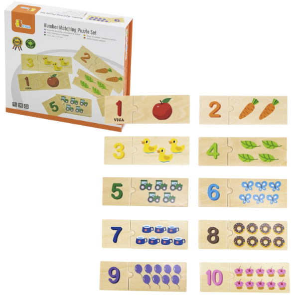 Joc logic de puzzle „Potrivește numerele” 24 elem.
