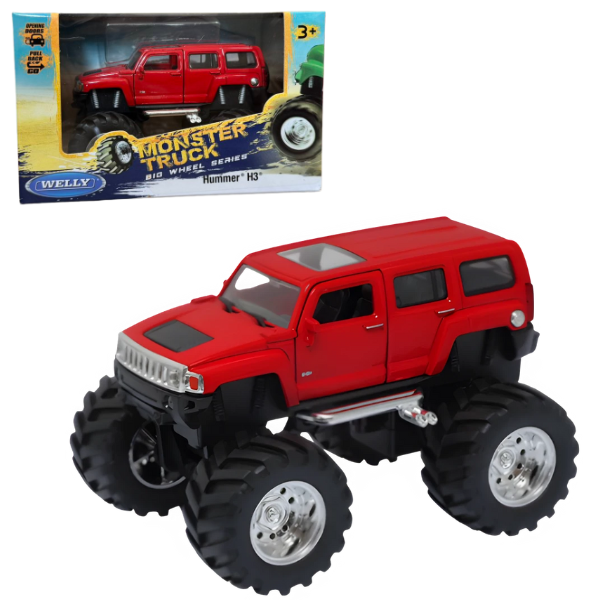 Monster Truck metalic 1:38 Hummer H3, Big Wheel