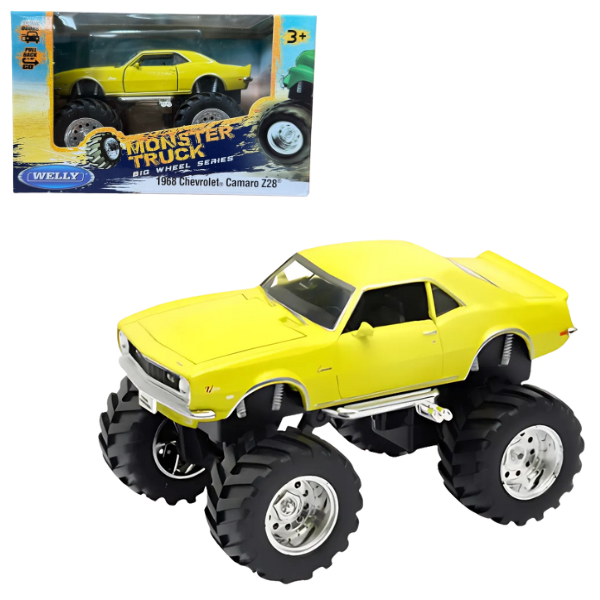Monster Truck metalic 1:38 1968 Chevrolet Camaro Z28, Big Wheel