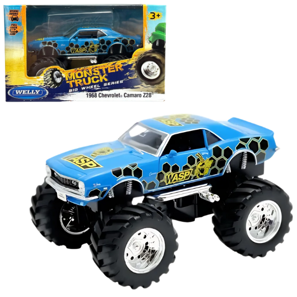 Monster Truck metalic 1968 Chevrolet Camaro Z28 1:38, Big Wheel