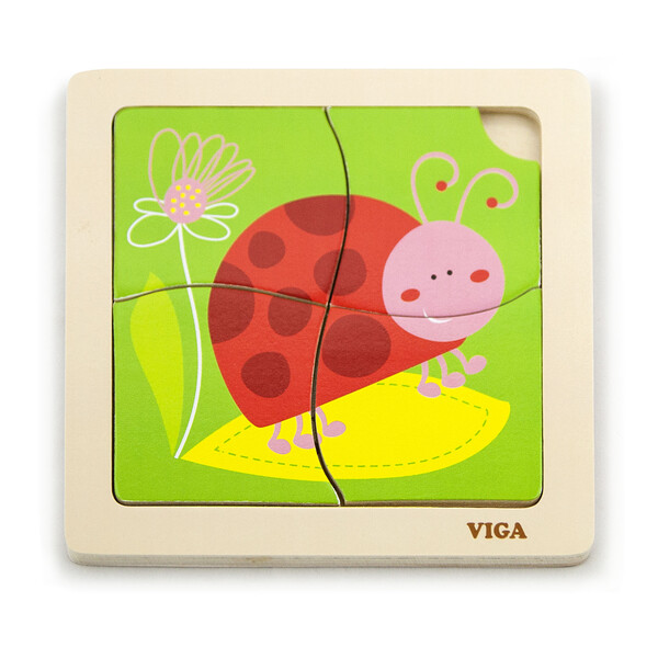Mini-puzzle din lemn “Buburuza”