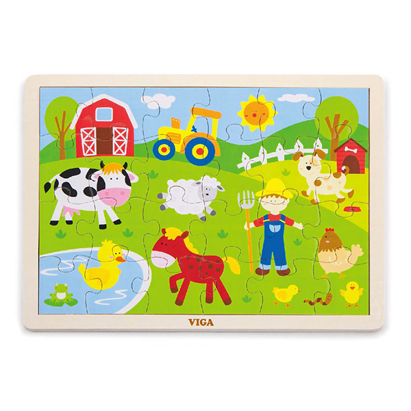 Puzzle din lemn “Ferma” 24 elem.