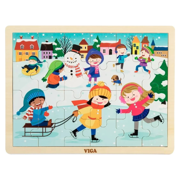 Puzzle din lemn Anotimpuri: Iarna (24 elem.)