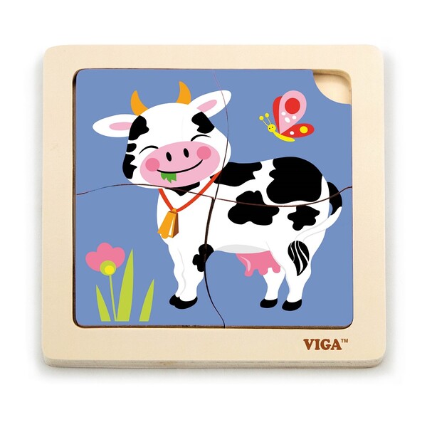 Mini-puzzle din lemn “Vaca”