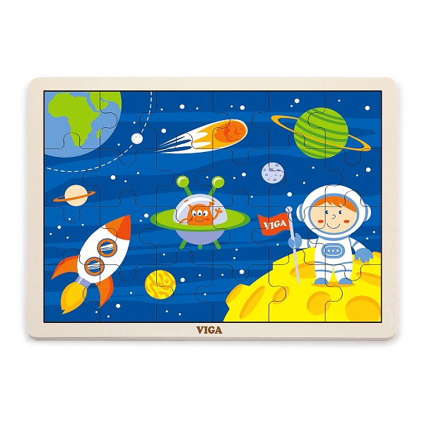 Puzzle din lemn “Călătorie în cosmos” 24 elem.