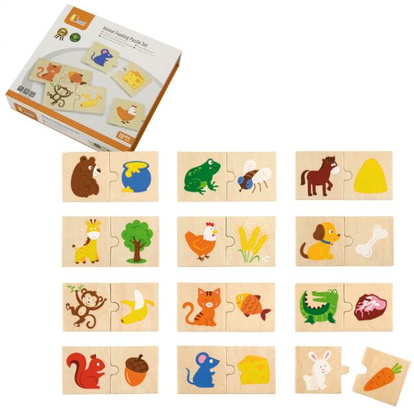 Joc de puzzle „ Ce mănâncă animalele?” 24 elem.