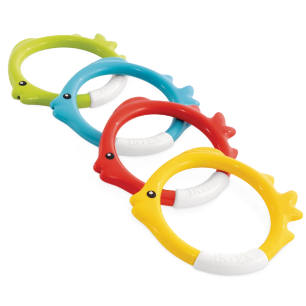 INTEX Set de joc subacvatic “Inele – Peștișori”, 6+, 4 culori în set