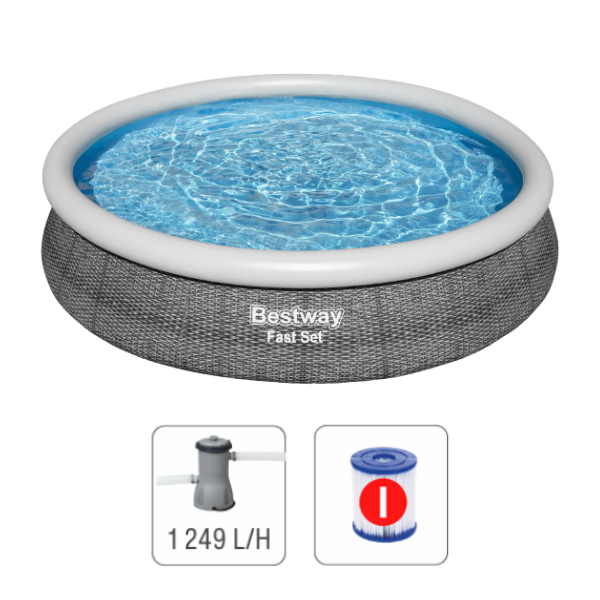 Bestway Piscină gonflabilă Fast Set cu pompă de filtrare 366х76 cm, 5377 L