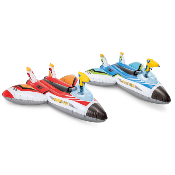 INTEX Plută-saltea gonflabilă “Avion cu pistol de apă” cu mâner, 117х117 cm, până la 40 kg, 3+, 2 culori