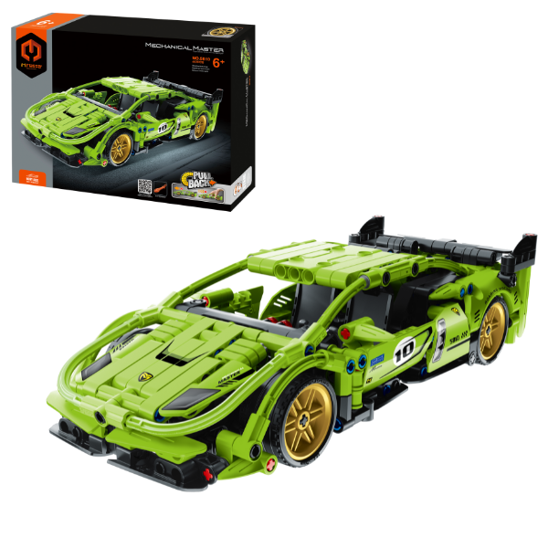 Set de construcție iM Master Mechanical Master „Supercar verde”, cu inerție, 457 piese