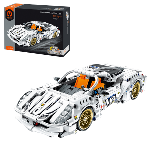 Set de construcție iM Master Mechanical Master „Supercar alb”, cu inerție, 437 piese