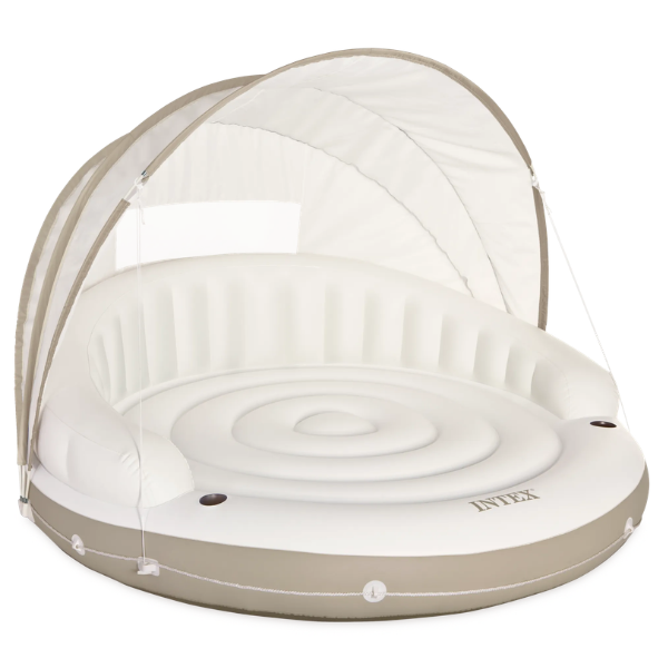INTEX Plută-saltea gonflabilă “Insula” 199х150 cm cu baldachin detașabil, până la 200 kg