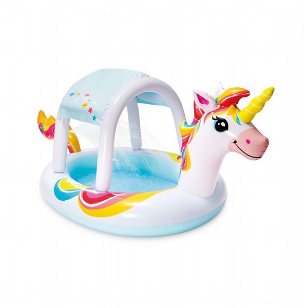 INTEX Piscină gonflabilă pentru copii cu baldachin “Unicorn” 254x132x109 cm, 130 L, 2+