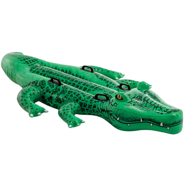 INTEX Plută-saltea gonflabilă “Crocodil gigant” cu mânere, 203x114x25  cm, până la 80 kg, 3+