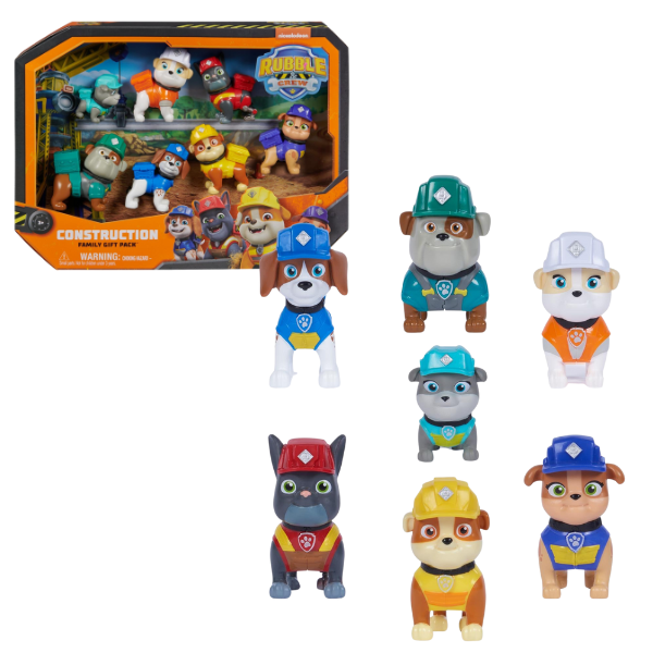 Set de 7 mini-figurine Rubble & Crew, seria “Patrula Cățelușilor”