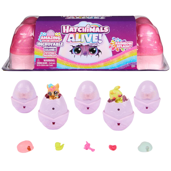 Set de joc “Rainbow Splash” cu mini-figurine și accesorii, Hatchimals Alive