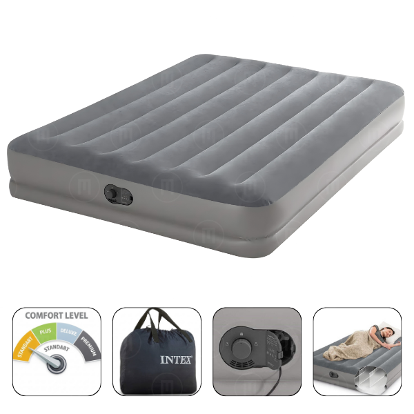 INTEX Saltea “Velur Prestige” 152x203x30cm cu USB pompa FastFill