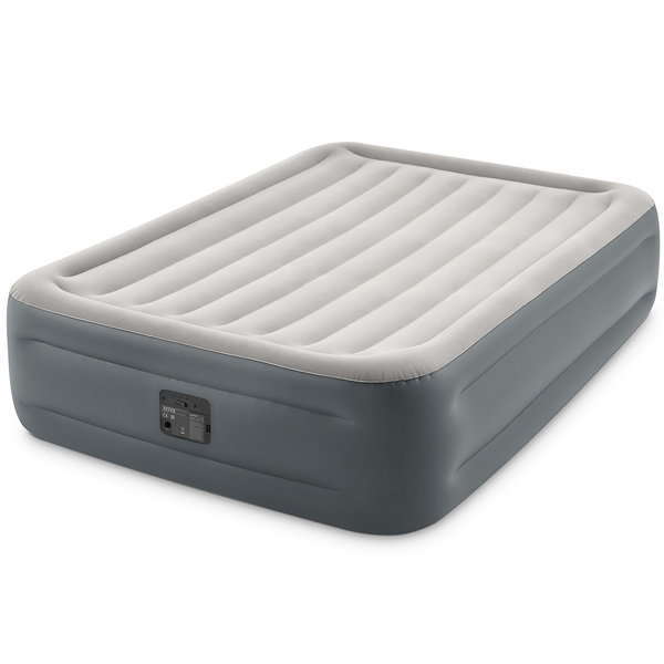 INTEX Pat gonflabil “Velur Deluxe” 152x203x46 cm cu pompă încorporată 220V, până la 272 kg