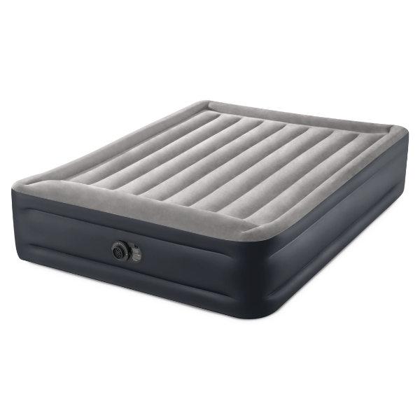 INTEX Pat gonflabil “Velur Deluxe” 152x203x42 cm cu tetieră și pompă încorporată 220V, până la 272 kg