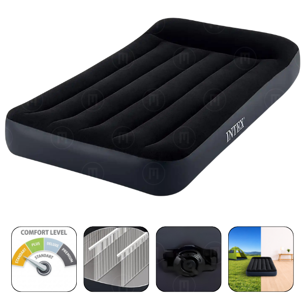 INTEX Saltea gonflabilă “Velur Classic” 99x191x25 cm cu tetieră, până la 136 kg