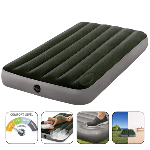 INTEX Saltea gonflabilă “Velur Downy” 99×191×25 cm cu pompă de picior integrată, până la 136 kg