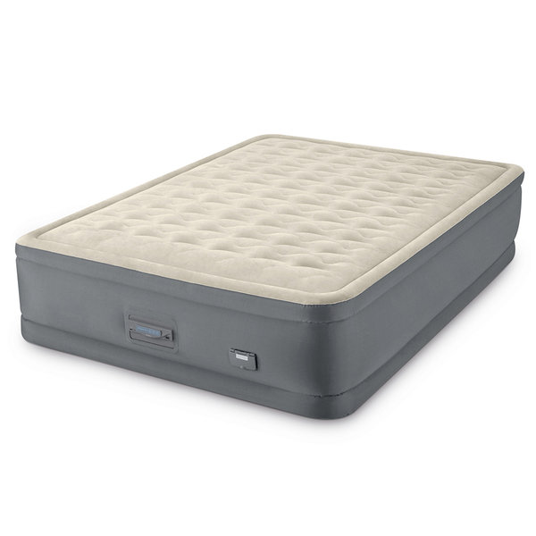 INTEX Pat gonflabil “Velur Comfort-Plush” 152x203x46 cm cu pompă încorporată 220V, până la 272 kg