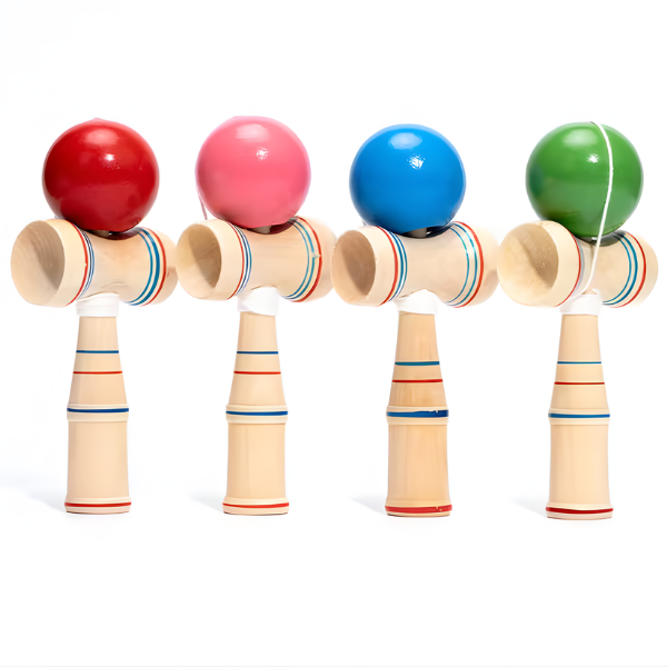 Joc de îndemânare Kendama, 17 x 5 x 7 cm, 4 modele