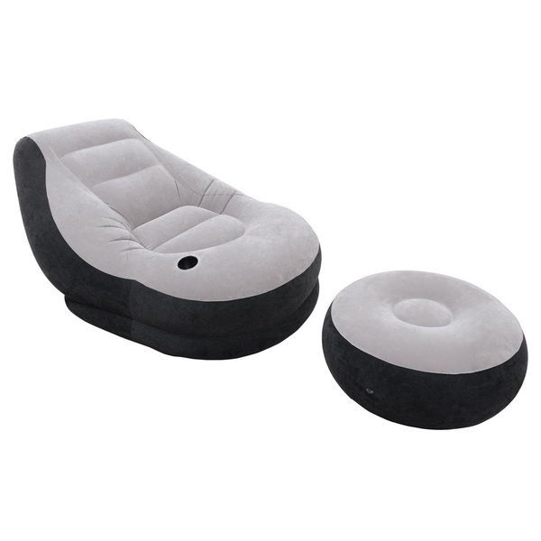 INTEX Fotoliu gonflabil cu puf VELUR ULTRA LOUNGE (Chair & Ottoman) 102x137x79 cm / 64×28 cm