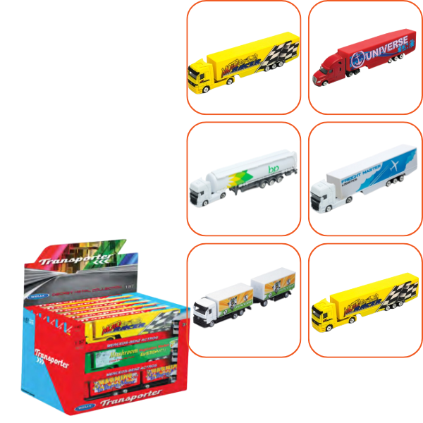 Camioane Metalice de Colecție 1:87 WELLY, 6 modele
