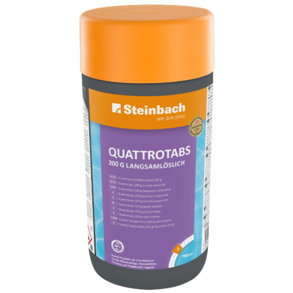 Pastile multifuncționale de clor 200 g “Quattro – tabs”, 1 kg