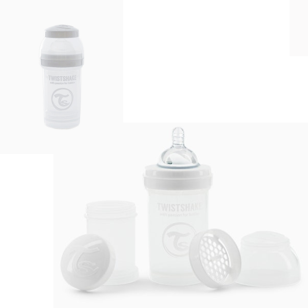 Biberon Anti-Colici, Alb Pastel, 180 ml, 0+ luni