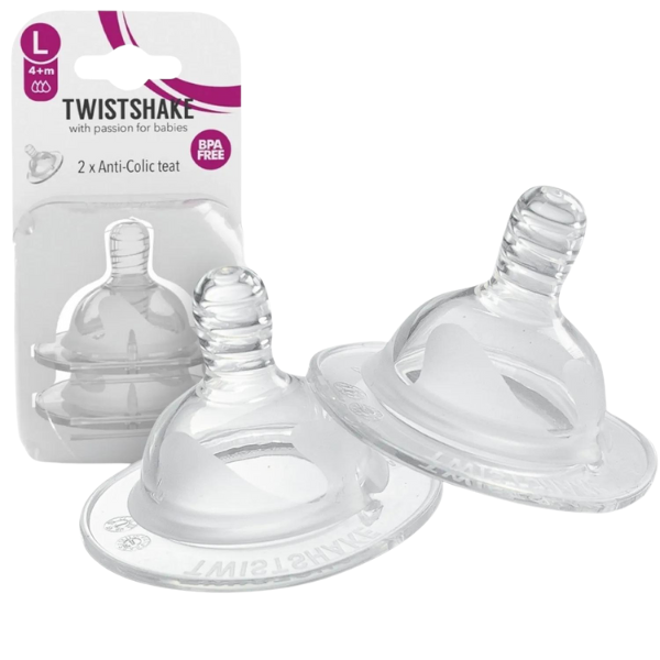 Set 2 tetine anticolici Twistshake, 4+ luni