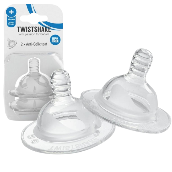Set 2 tetine anticolici Twistshake, Plus, 6+ luni