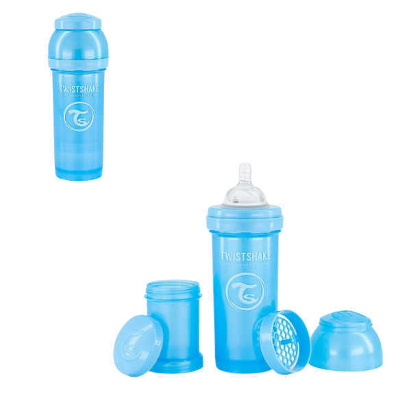Biberon Anti-Colici, Albastră, 260 ml, 0+ luni