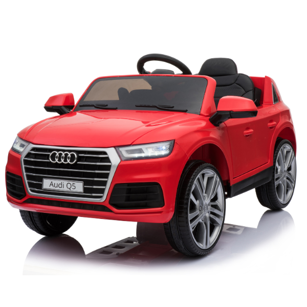 Mașinuță AUDI Q5, Baterie 12V7AH, 2 motoare de 90W, roți EVA, scaune din piele