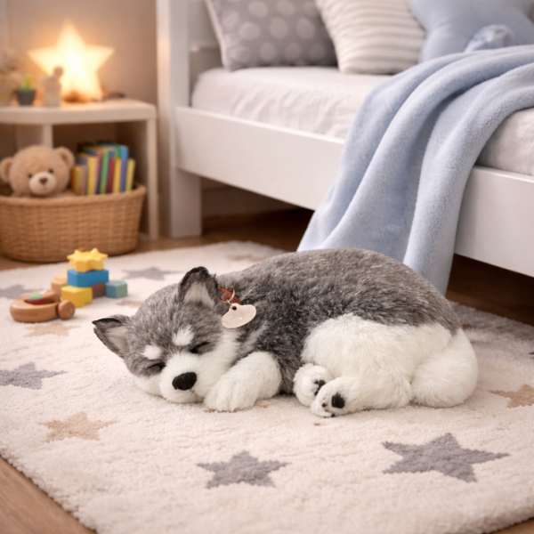 Cățeluș “Husky din Alaska” cu imitație de respirație