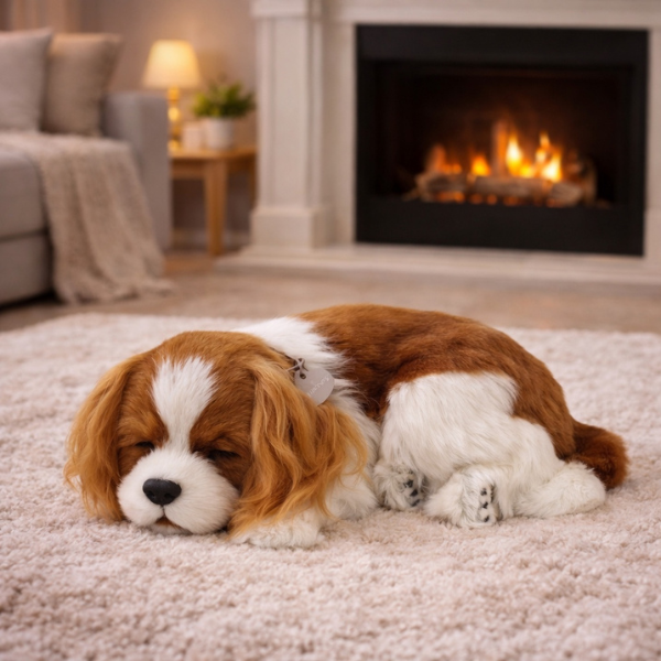 Cățeluș “Cavalier King Charles” cu imitație de respirație