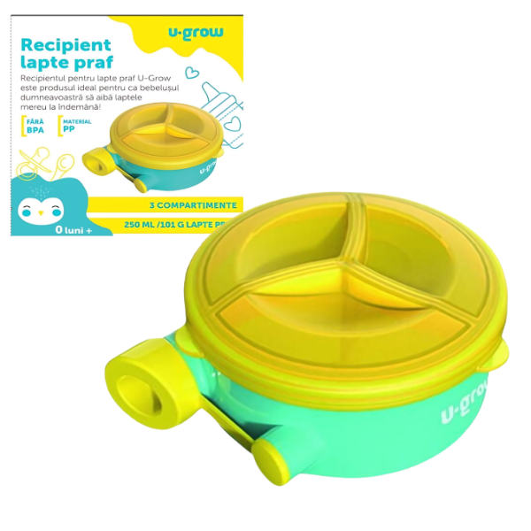 Recipient pentru Lapte Praf cu 3 Compartimente – U-Grow