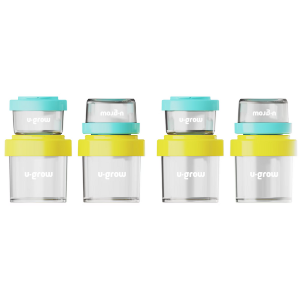 Set 8 recipiente cu capac pentru stocarea hranei copiilor, 4×80 ml + 4×220 ml
