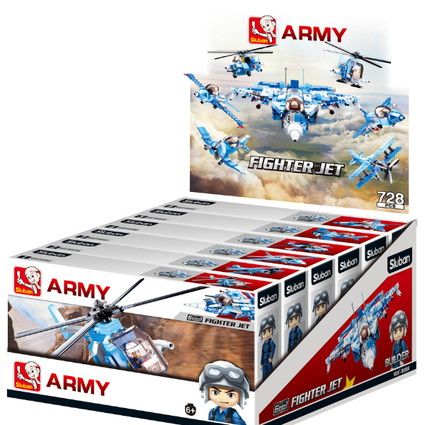 Set de construcție ”Avion de luptă”, 6 modele, de la 101 pînă la 129 elem.