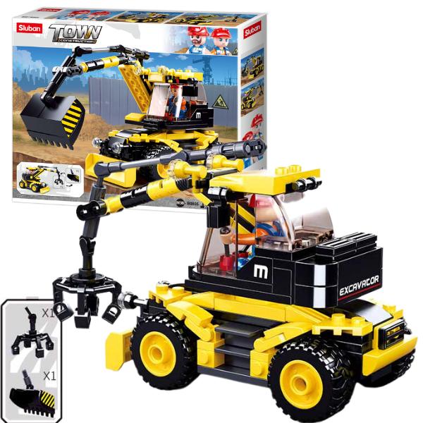 Set de construcție ”Excavator 2 în 1”, 196 elem.