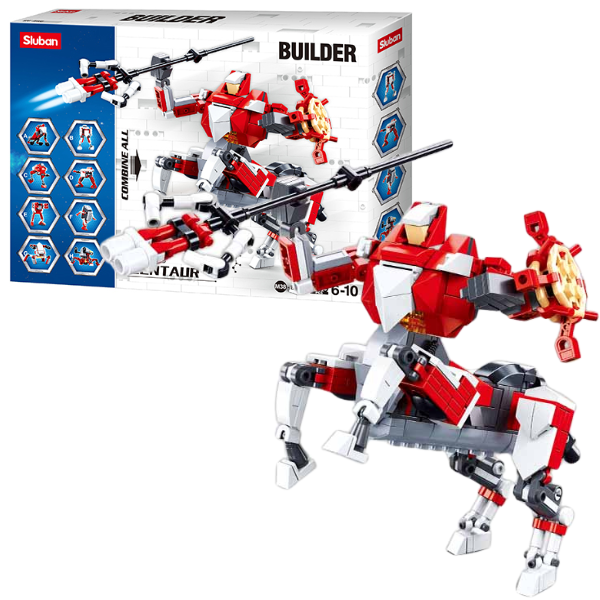 Set de construcție ”Robot centaur transformer”, 8 modele care se asamblează în 1 robot, de la 46 până la 62 elem.
