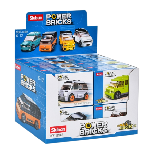 Set de construcție ”Mașini electrice”, cu inerție 8 modele, de la 53 pînă la 61 elem.