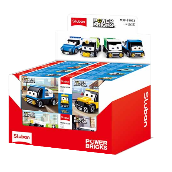 Set de construcție ”Mașini de prim ajutor”, cu inerție 8 modele, de la 37 elem.