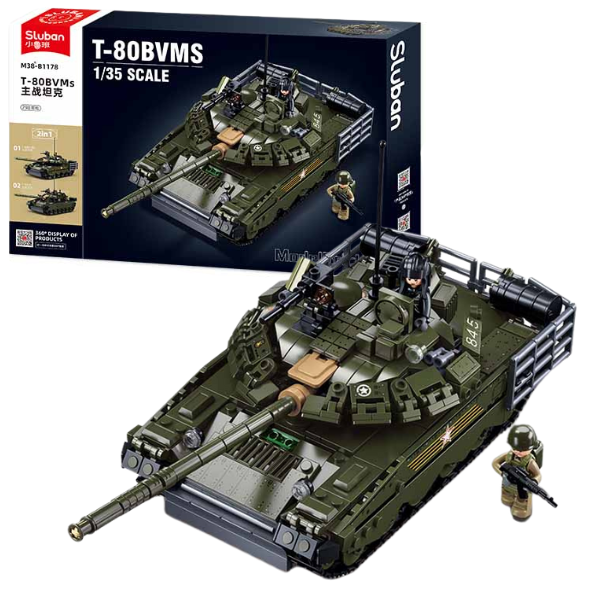 Set de construcție „Tancul central de luptă T-80BVMs”, scara 1:35, 768 elem.