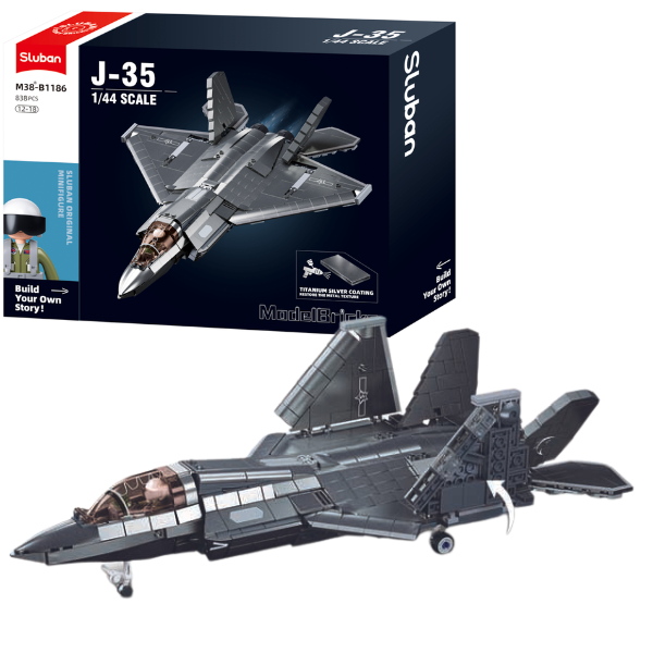 Set de construcție „Avion invizibil Stealth J35”, scara 1:44, 812 elem.