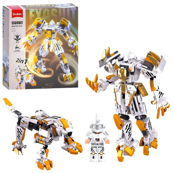 Set de construcție “Robot – Tigru 2 în 1”, 254 elem.