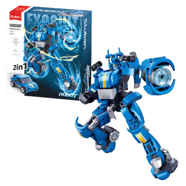 Set de construcție “Robot-Mașină sport 2 în 1”, 253 elem.